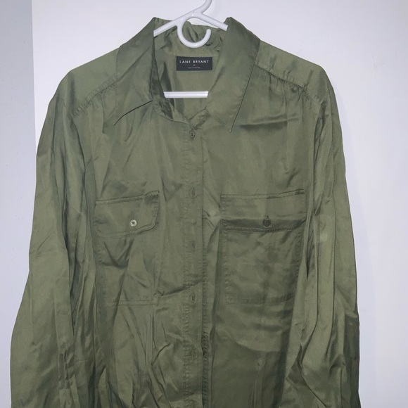 Lane Bryant Other - Lane Bryant Khaki Green Shirt Jacket